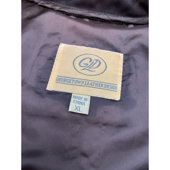 Vintage Georgetown Leather Design Jacket Mens XL Oversized Lined Patina 80s - Picture 9 of 10